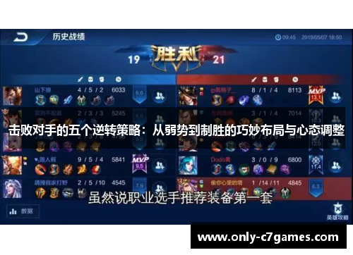 击败对手的五个逆转策略：从弱势到制胜的巧妙布局与心态调整