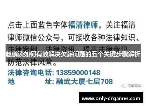 赵鹏谈如何有效解决欠薪问题的五个关键步骤解析
